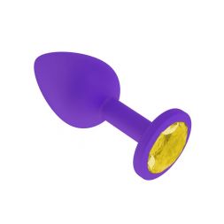 Анальная втулка Purple Small с желтым кристаллом