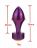 Конусная анальная пробка Purple Small с фиолетовым стразом