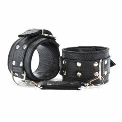Черные кожаные наручники #51005