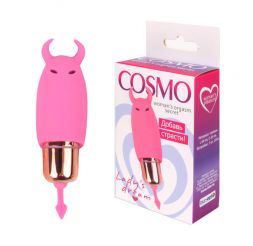 Мини-вибратор розовый для девушек Cosmo в виде чертика