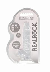 Прозрачный фаллоимитатор Realrock Crystal Clear 17 см