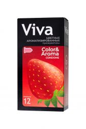 Цветные ароматизированные презервативы Viva 12 шт